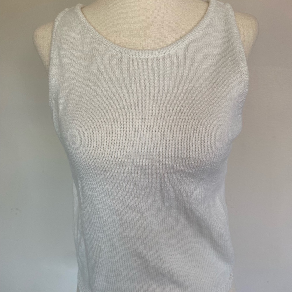 White Sleeveless Knit Top